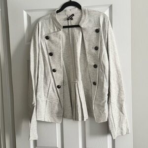 Torrid Gray Military Blazer with Stand-Up Collar